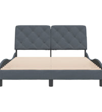 Bettgestell ohne Matratze Dunkelgrau 140x200 cm Samt