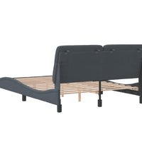 Bettgestell ohne Matratze Dunkelgrau 140x200 cm Samt