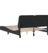 Bettgestell ohne Matratze Schwarz 140x200 cm Samt