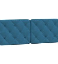 Bettgestell mit Kopfteil Blau 140x200 cm Samt