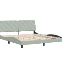 Bettgestell ohne Matratze Hellgrau 180x200 cm Samt