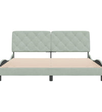 Bettgestell ohne Matratze Hellgrau 180x200 cm Samt