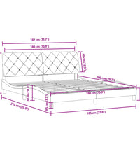 Bettgestell ohne Matratze Hellgrau 180x200 cm Samt