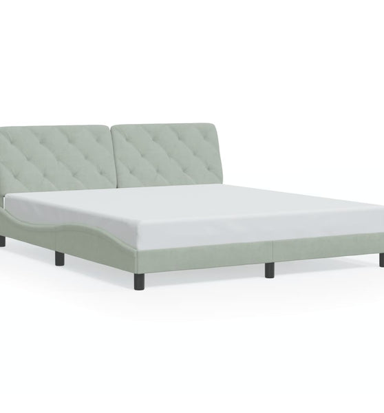 Bettgestell ohne Matratze Hellgrau 180x200 cm Samt