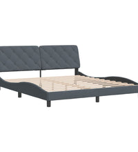 Bettgestell ohne Matratze Dunkelgrau 180x200 cm Samt