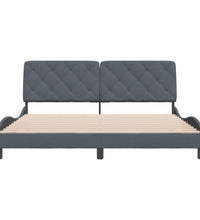 Bettgestell ohne Matratze Dunkelgrau 180x200 cm Samt