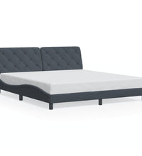 Bettgestell ohne Matratze Dunkelgrau 180x200 cm Samt