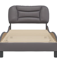 Bettgestell mit Kopfteil Grau 80x200 cm Kunstleder