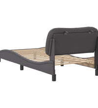 Bettgestell mit Kopfteil Grau 80x200 cm Kunstleder