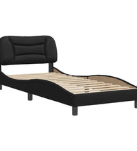 Bettgestell mit Kopfteil Schwarz 90x190 cm Kunstleder