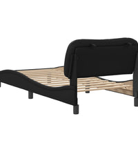 Bettgestell mit Kopfteil Schwarz 90x190 cm Kunstleder