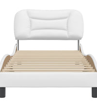 Bettgestell mit Kopfteil Weiß 90x190 cm Kunstleder