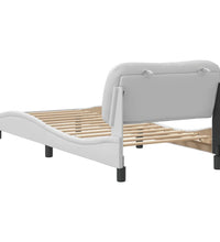 Bettgestell mit Kopfteil Weiß 90x190 cm Kunstleder