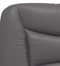 Bettgestell mit Kopfteil Grau 90x190 cm Kunstleder