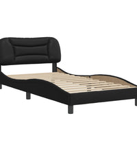 Bettgestell mit Kopfteil Schwarz 100x200 cm Kunstleder
