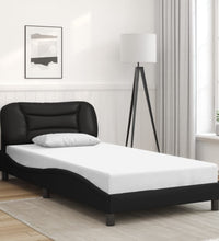 Bettgestell mit Kopfteil Schwarz 100x200 cm Kunstleder