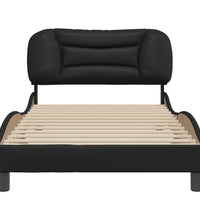 Bettgestell mit Kopfteil Schwarz 100x200 cm Kunstleder