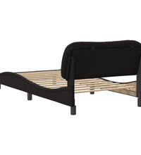 Bettgestell mit Kopfteil Schwarz 100x200 cm Kunstleder