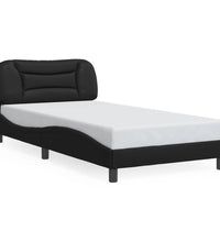 Bettgestell mit Kopfteil Schwarz 100x200 cm Kunstleder