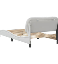 Bettgestell mit Kopfteil Weiß 100x200 cm Kunstleder