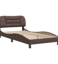 Bettgestell mit Kopfteil Braun 100x200 cm Kunstleder