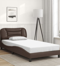 Bettgestell mit Kopfteil Braun 100x200 cm Kunstleder