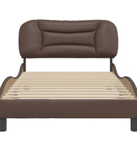 Bettgestell mit Kopfteil Braun 100x200 cm Kunstleder