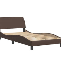 Bettgestell mit Kopfteil Braun 100x200 cm Kunstleder