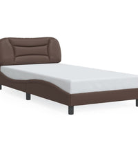 Bettgestell mit Kopfteil Braun 100x200 cm Kunstleder