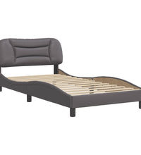 Bettgestell mit Kopfteil Grau 100x200 cm Kunstleder