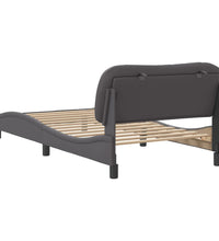 Bettgestell mit Kopfteil Grau 100x200 cm Kunstleder