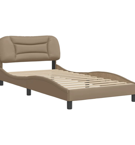 Bettgestell mit Kopfteil Cappuccino-Braun 100x200 cm Kunstleder