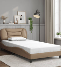 Bettgestell mit Kopfteil Cappuccino-Braun 100x200 cm Kunstleder