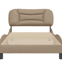 Bettgestell mit Kopfteil Cappuccino-Braun 100x200 cm Kunstleder