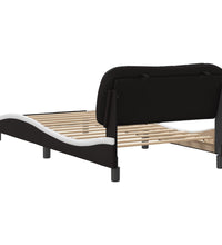 Bettgestell mit Kopfteil Schwarz und Weiß 100x200 cm Kunstleder