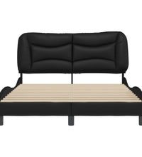 Bettgestell mit Kopfteil Schwarz 120x200 cm Kunstleder