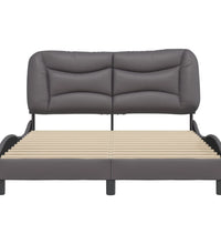 Bettgestell mit Kopfteil Grau 120x200 cm Kunstleder
