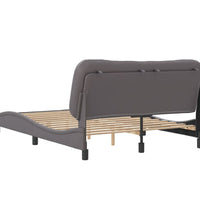 Bettgestell mit Kopfteil Grau 120x200 cm Kunstleder