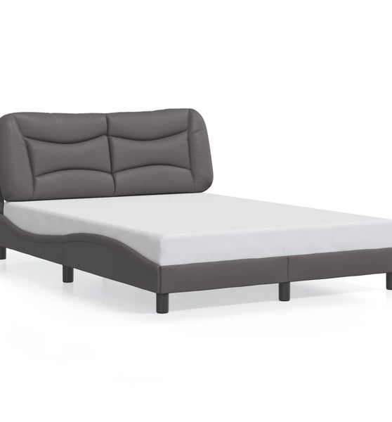 Bettgestell mit Kopfteil Grau 120x200 cm Kunstleder