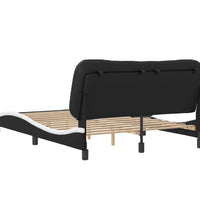 Bettgestell mit Kopfteil Schwarz und Weiß 120x200 cm Kunstleder