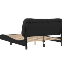 Bettgestell mit Kopfteil Schwarz 140x190 cm Kunstleder