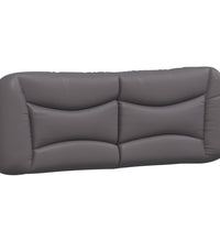 Bettgestell mit Kopfteil Grau 140x190 cm Kunstleder