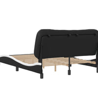 Bettgestell mit Kopfteil Schwarz und Weiß 140x190 cm Kunstleder