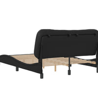 Bettgestell mit Kopfteil Schwarz 140x200 cm Kunstleder