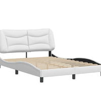 Bettgestell mit Kopfteil Weiß 140x200 cm Kunstleder