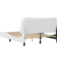 Bettgestell mit Kopfteil Weiß 140x200 cm Kunstleder