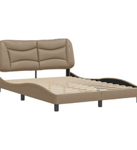 Bettgestell mit Kopfteil Cappuccino-Braun 140x200 cm Kunstleder