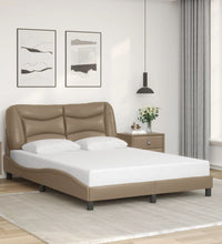 Bettgestell mit Kopfteil Cappuccino-Braun 140x200 cm Kunstleder