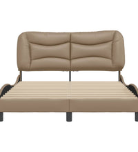 Bettgestell mit Kopfteil Cappuccino-Braun 140x200 cm Kunstleder
