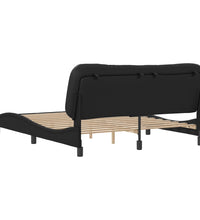 Bettgestell mit Kopfteil Schwarz 160x200 cm Kunstleder
